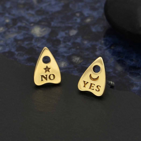 Bronze Ouija Post Earrings 9x6mm