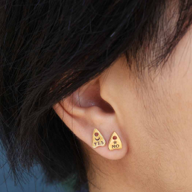Bronze Ouija Post Earrings 9x6mm