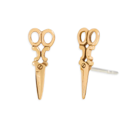 Bronze Scissor Post Earrings 17x7mm