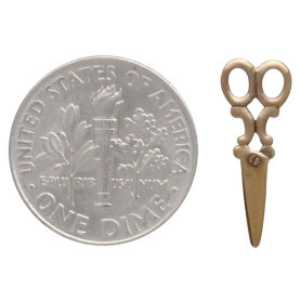 Bronze Scissor Post Earrings with Dime