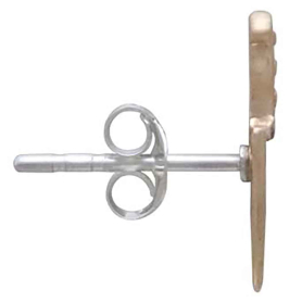 Bronze Kitchen Knife Post Earrings Side View