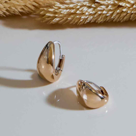 Bronze Chunky Teardrop Huggie Hoops 15x8mm