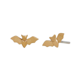 Bronze Bat Stud Earrings 5x11mm