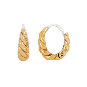 Bronze Twisted Teardrop Huggie Hoops 13x15mm