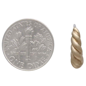 Bronze Twisted Teardrop Huggie Hoops with Dime