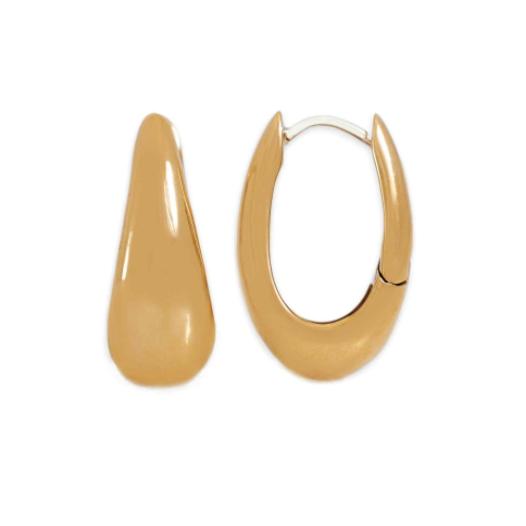 Nina Designs Bronze Long Teardrop Huggie Hoops 18x7mm