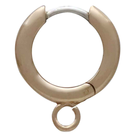 Bronze Round Wire Huggie Hoops with Loop Side View
