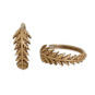 Bronze Fern Huggie Hoops 19x7mm