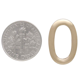 Bronze Hollow Oval Post Earring with Dime