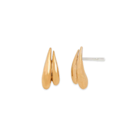 Bronze Double Teardrop Post Earrings 14x6mm