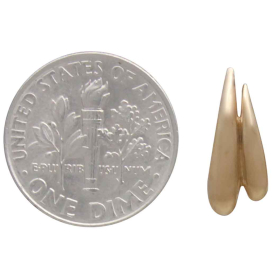 Bronze Double Teardrop Post Earrings with Dime