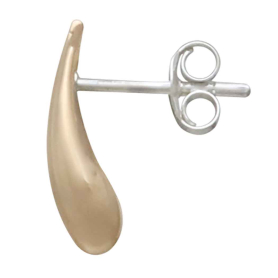 Bronze Double Teardrop Post Earrings  Side View