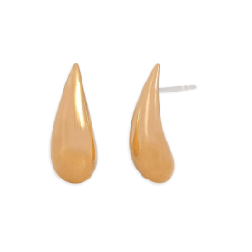 Bronze Curved Teardrop Post Earrings 20x8mm
