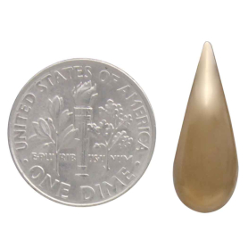 Bronze Curved Teardrop Post Earrings with Dime