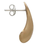 Bronze Curved Teardrop Post Earrings Side View