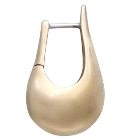 Bronze Large Teardrop Huggie Hoops Side View