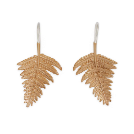 Bronze Fern Hook Earrings 38x20mm