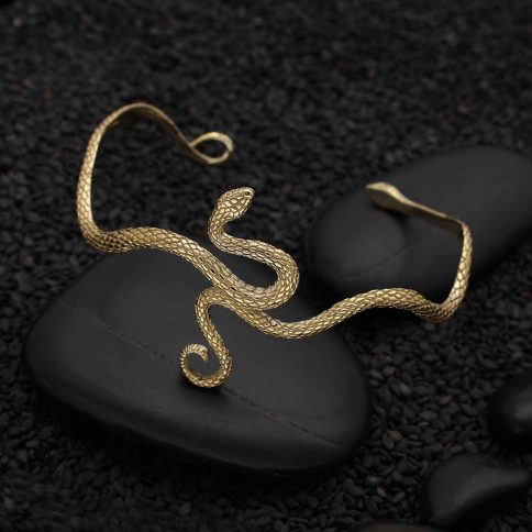 Bronze Textured Snake Bracelet