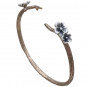 Bronze Branch Bracelet with Silver Blossoms 52x62mm