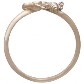 Bronze Bee and Cherry Blossom Adjustable Ring