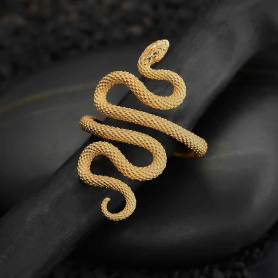 Bronze Textured Adjustable Snake Ring