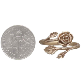 Bronze Rose Ring next to dime