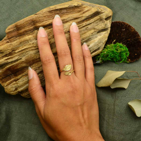 Bronze Adjustable Leaf Ring