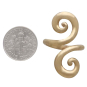 Bronze Double Swirl Adjustable Ring with Dime
