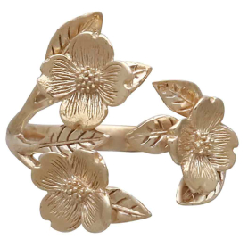 ronze Adjustable Dogwood Flower Ring