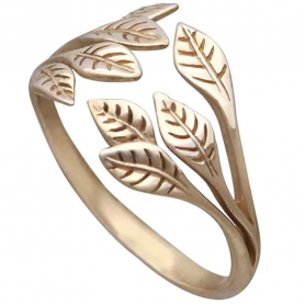 Bronze Leaf Cluster Adjustable Ring