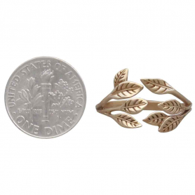 Bronze Leaf Cluster Adjustable Ring