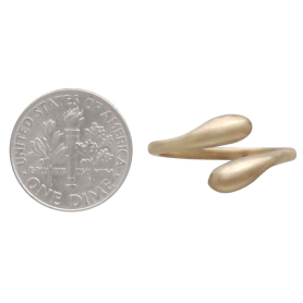 Bronze Adjustable Teardrop Ring with Dime