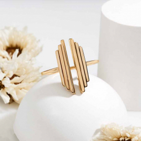 Bronze Stepped Bar Adjustable Ring