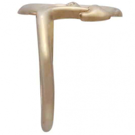 Bronze Moon and Mushroom Adjustable Ring