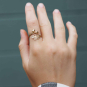 Bronze Adjustable Oak and Acorn Ring on white background
