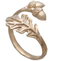 Bronze Adjustable Oak and Acorn Ring