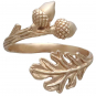Bronze Adjustable Oak and Acorn Ring Top View