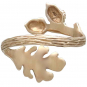 Bronze Adjustable Oak and Acorn Ring Back View
