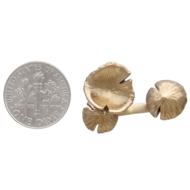 Bronze Adjustable 3D Mushroom Ring with Dime