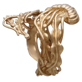 Bronze Adjustable Jellyfish Ring Side View