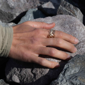 Bronze Adjustable Kelp Ring on hand