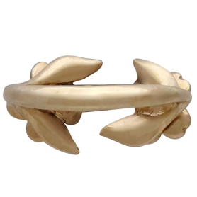 Bronze Adjustable Two Flower Dogwood Ring Back View