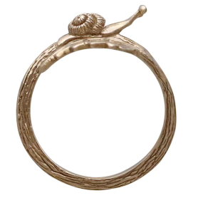 Bronze Adjustable Snail and Leaf Ring Top View