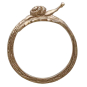 Bronze Adjustable Snail and Leaf Ring Top View
