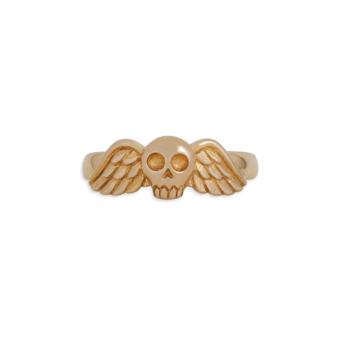Bronze Flying Skull Ring