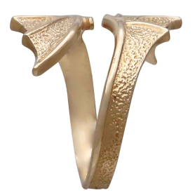 Bronze Adjustable Bypass Dragon Wing Ring Side View