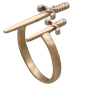 Bronze Adjustable Swords Ring Three Quarter View