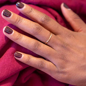 Bronze Hammered Stacking Ring on hand