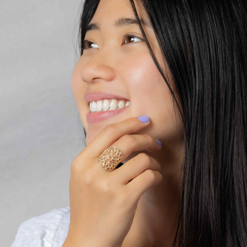 Bronze Cathedral Rose Window Ring on  model