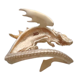 Bronze Adjustable Dragon Ring back view